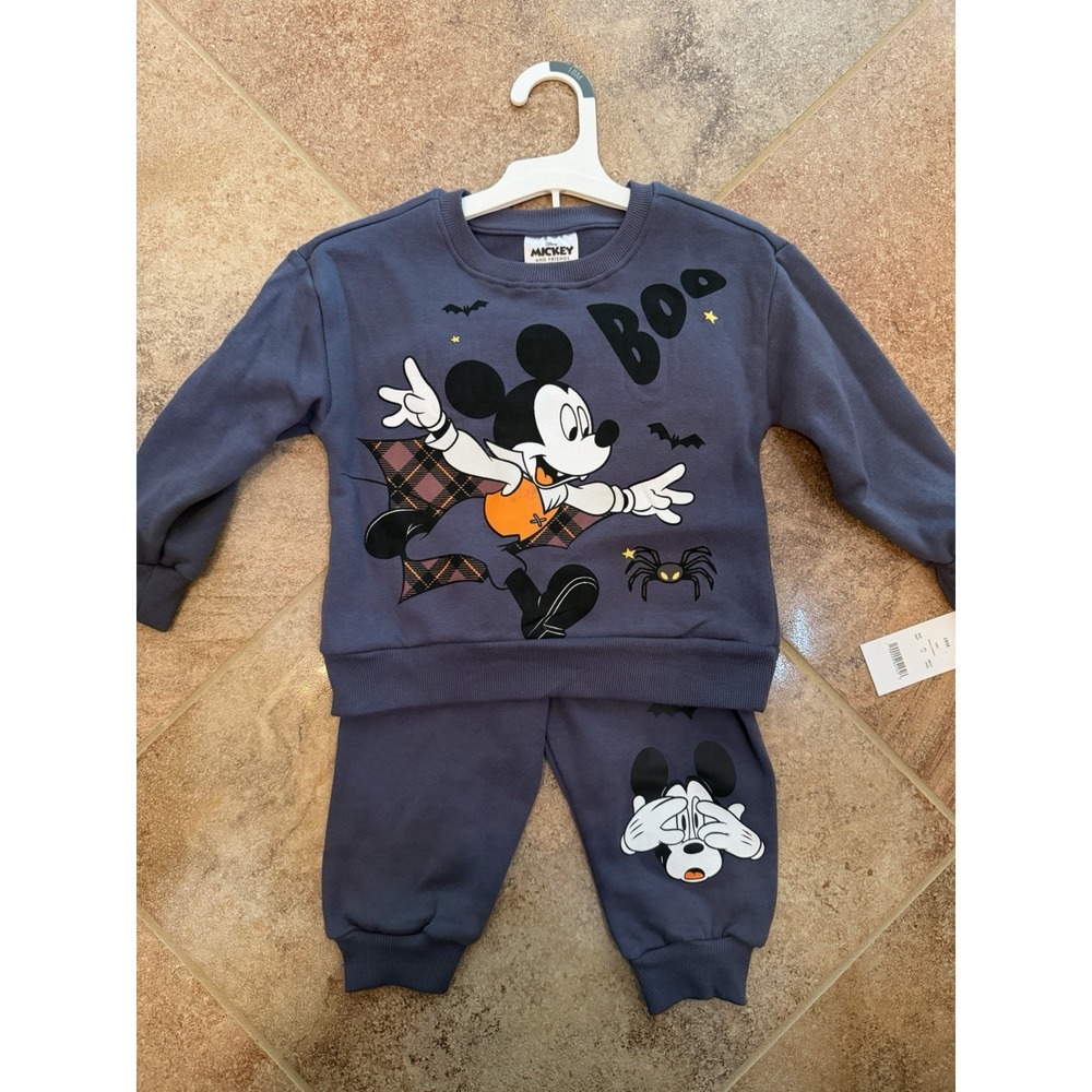 Toddler Boys' Disney Mickey Halloween 2-Piece Fleece Sweatsuit 18 Months NWT